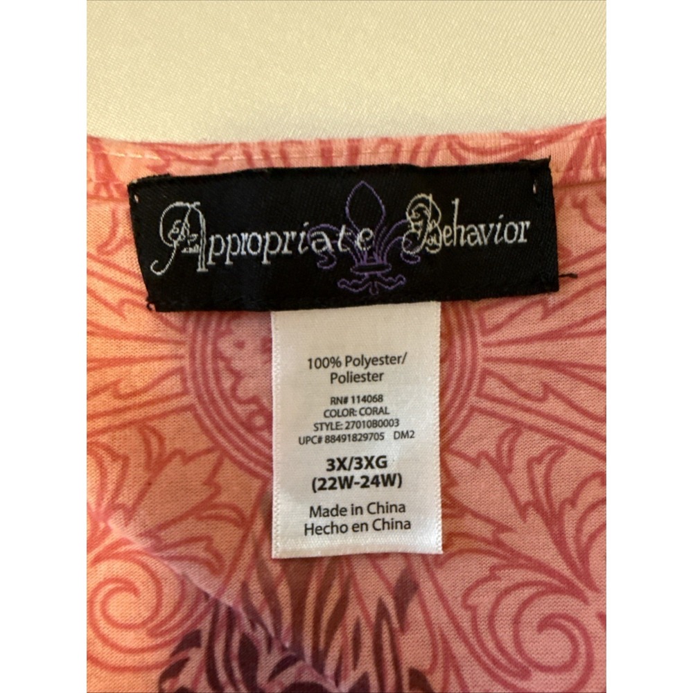 Appropriate Behavior Pink Floral Stretch Dress Womens 3X Boho Whimsy Resort Soft - Picture 5 of 8